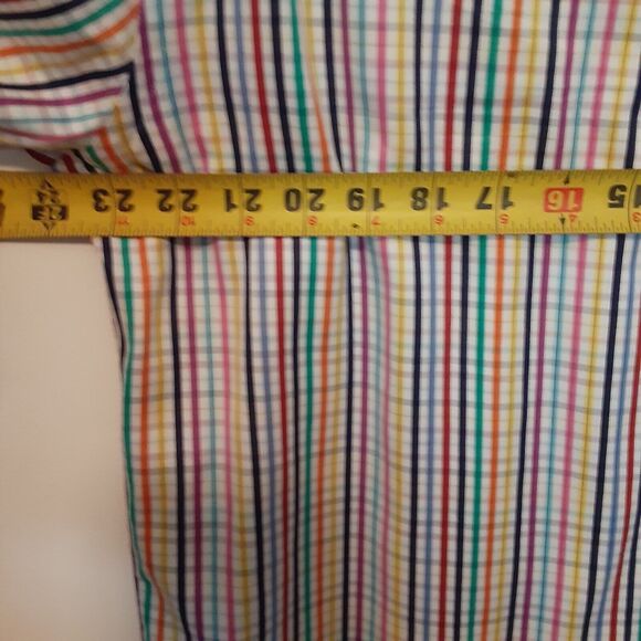 Bugatchi Uomo Button Front Shirt Men's Large Shaped Fit Stripes 100% Cotton - Picture 5 of 6